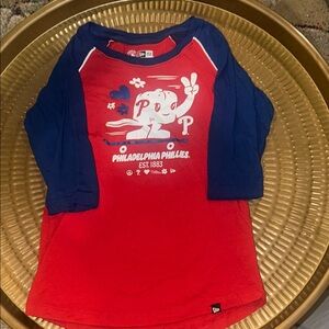 Philadelphia Phillies girls three quarter length raglan tee New Era 10